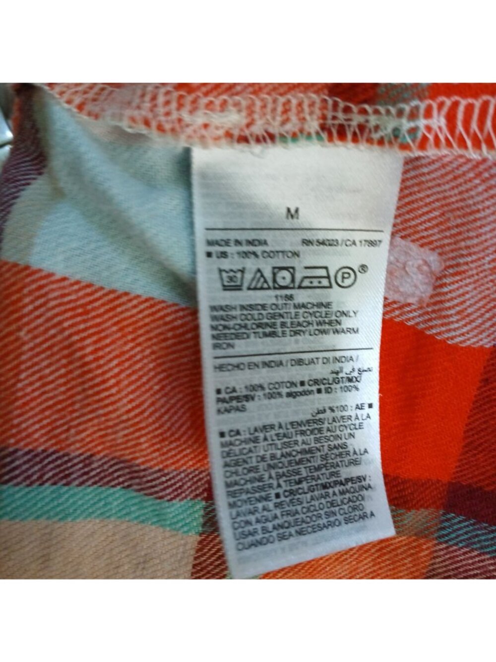 Old Navy Mens Medium Plaid Flannel Pajama Set Long Sleeve Pockets #H-24 - Picture 6 of 15